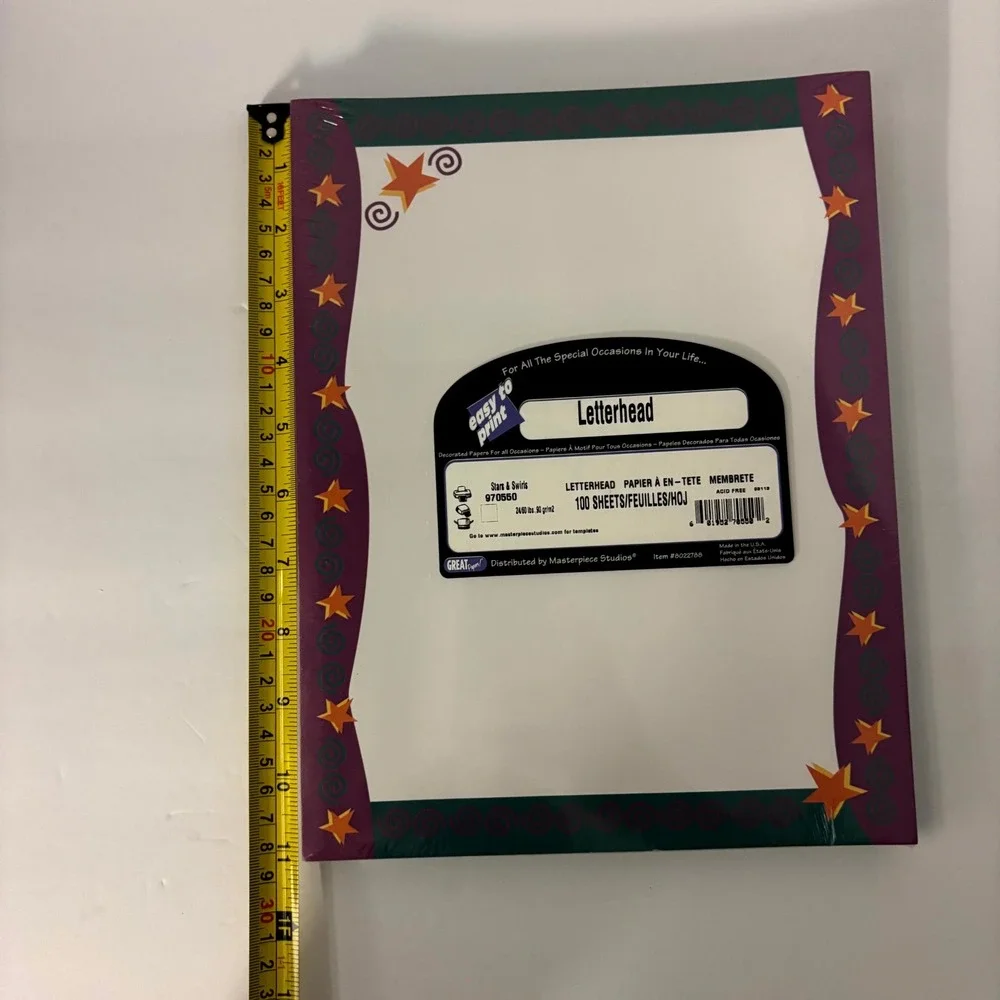 Great Papers! Stars & Swirls Letterhead 100 Sheets 24lb 8.5x11 Printer Paper